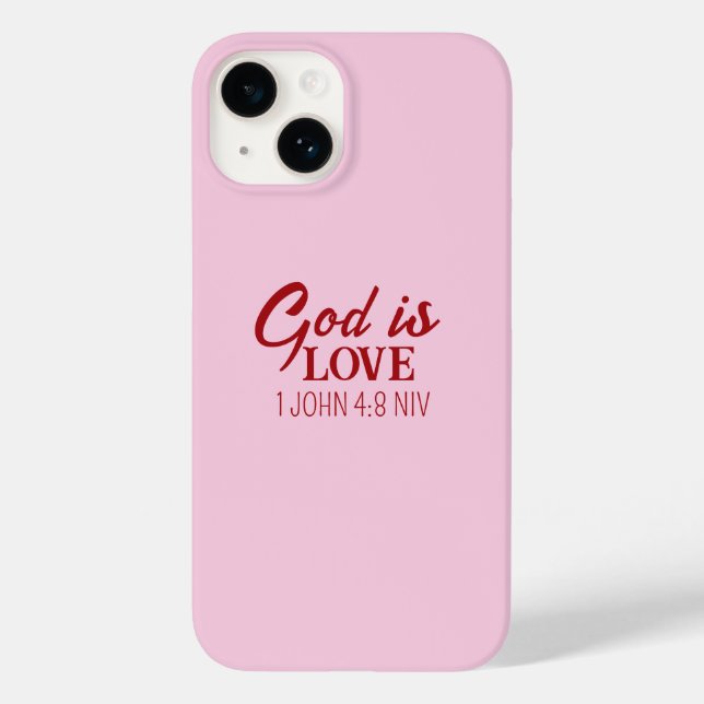God is Love Bible Verse Christian Faith Pink Case-Mate iPhone Case (Back)