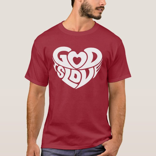 God Is Love Bible Verse Scripture Cool Christian T-Shirt (Front)