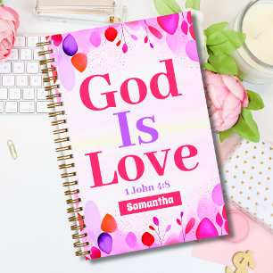 God Is Love Boho Christian Teen Girl Journal