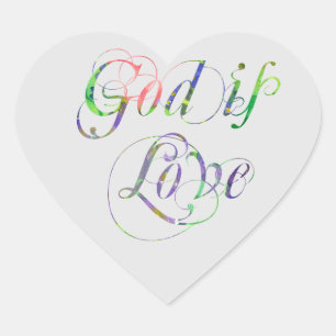 God Is Love Christian Religious Heart Sticker