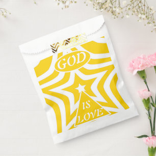 "God Is Love" Cyber Yellow Star - VBS, Retreat Favour Bags