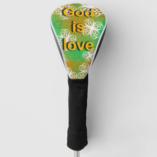 God is love  golf head cover