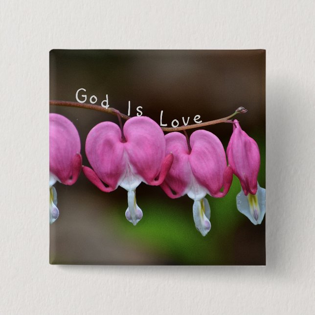 God Is Love Heart 15 Cm Square Badge (Front)