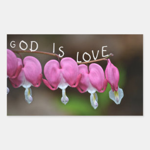God Is Love Heart Rectangular Sticker