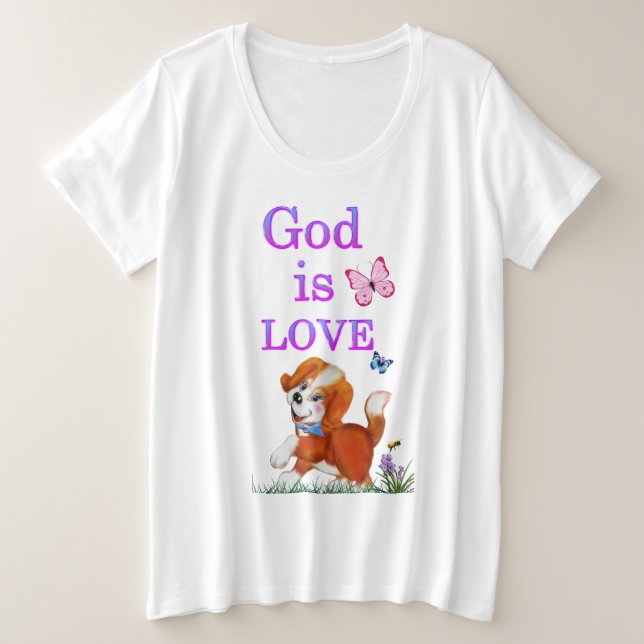 God is Love Plus Size T-Shirt (Design Front)
