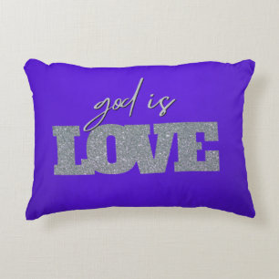 God is Love Purple Accent Pillow