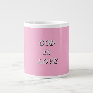 GOD IS LOVE Soft Pink Large Coffee Mug