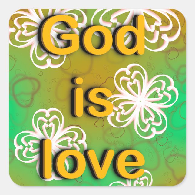 God is love  square sticker (Front)