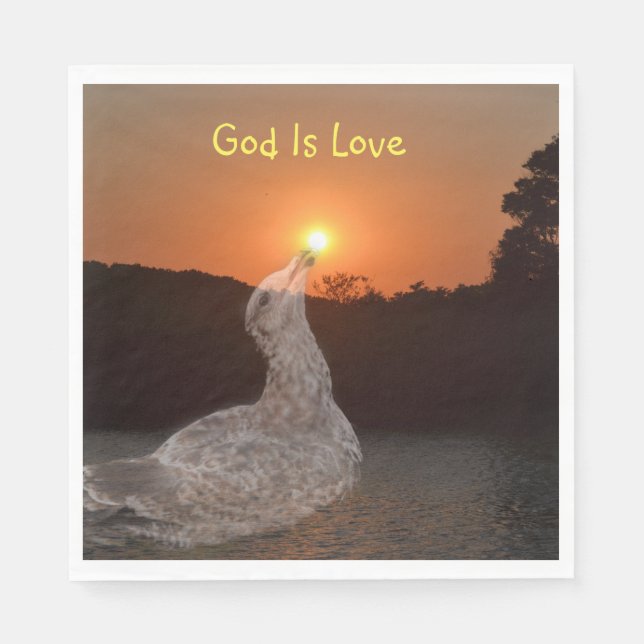 God Is Love Sunset Napkin (Front)
