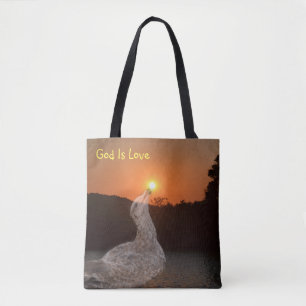 God Is Love Sunset Tote Bag