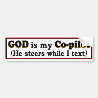 "God Is My Co-Pilot" bumper sticker. Sticker