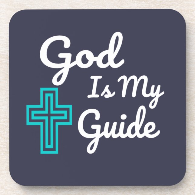 God Is My Guide Cross Coaster (Front)