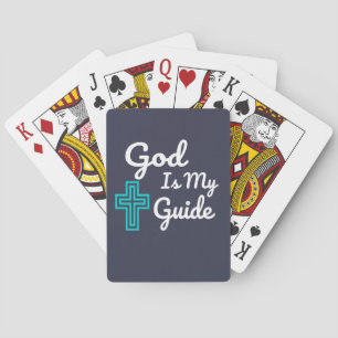 God Is My Guide Cross Playing Cards
