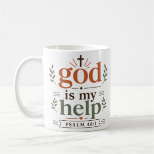 God Is My Help Inspirational Scripture Promise Coffee Mug