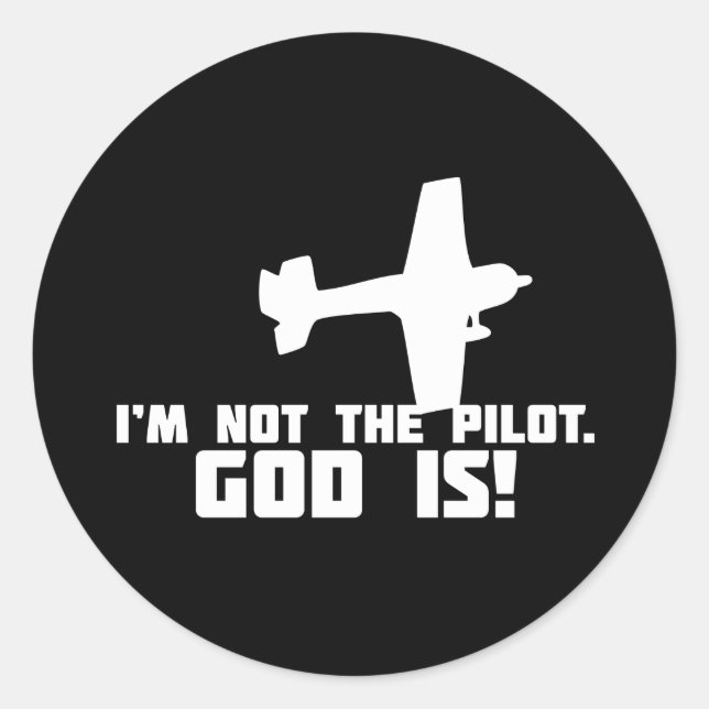 God is My Pilot Classic Round Sticker (Front)