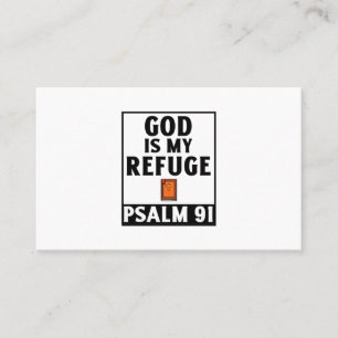 God is my refuge christian religious faith bible business card