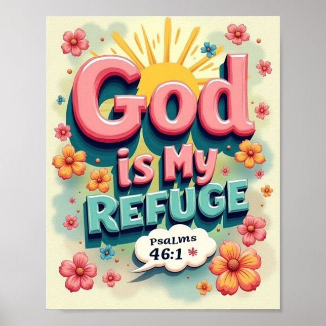 God is my refuge poster (Front)