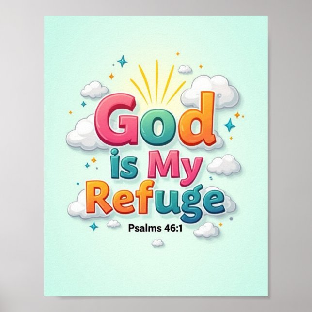 God is my refuge poster (Front)