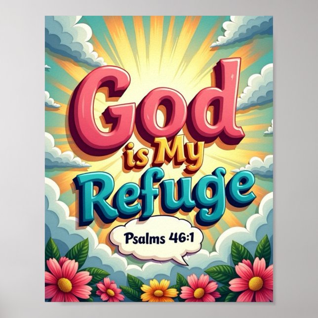 God is my refuge poster (Front)