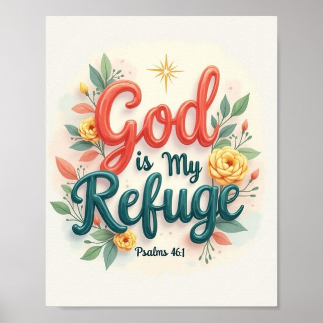 God is my refuge poster (Front)