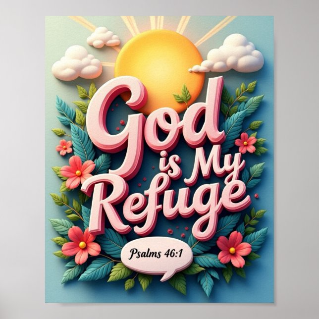 God is my refuge poster (Front)