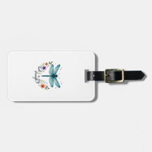 God is my strength Floral Dragonfly Christian T-Sh Luggage Tag