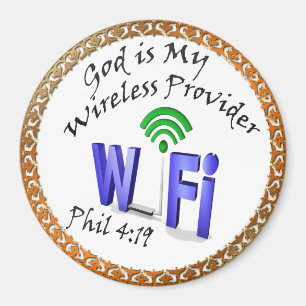 God is My Wireless Provider Phil 4:19 Magnet