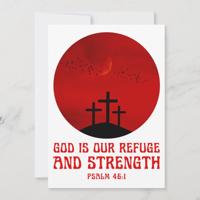God is our refuge and strength invitation (Front)