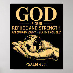 God Is Our Refuge And Strength – Psalm 46_1 Christ Poster