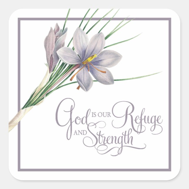 God is our Refuge and strength   Square Sticker (Front)