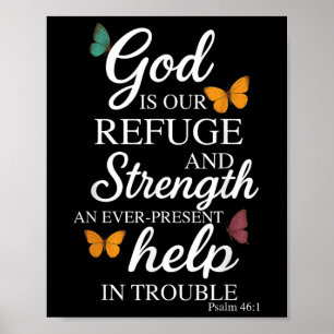 God Is Our Refuge Bible Verse Psalm 46_1  Poster