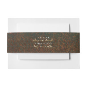 God is our Refuge Christian Bible Verse Brown/Gold Invitation Belly Band
