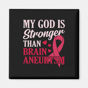 God Is Stronger Than Brain Aneurysm Awareness Mont Magnet