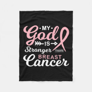 God Is Stronger Than Breast Cancer Awareness Warri Fleece Blanket
