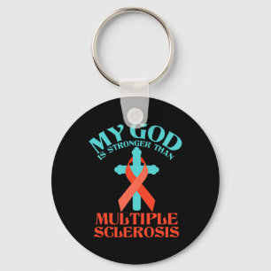 God Is Stronger Than Ms Multiple Sclerosis Awarene Key Ring