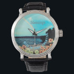 God is very creative folded watch<br><div class="desc">Rainbow beach scene " God is very creative" watch</div>