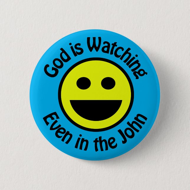 God is Watching Classic Round Sticker 6 Cm Round Badge (Front)