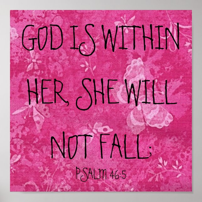 God is within her bible verse Psalm 46:5 Poster (Front)