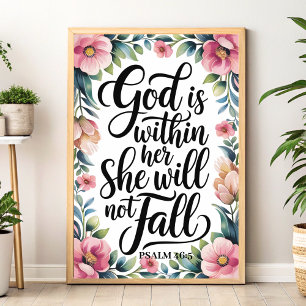 God Is Within Her – Christian Wall Art for Women