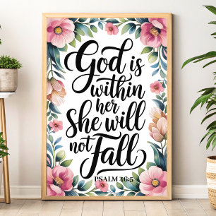 God Is Within Her – Christian Wall Art for Women