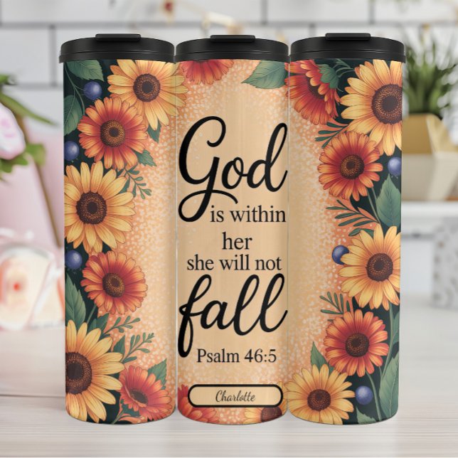 God Is Within Her Floral Verse Thermal Tumbler (Creator Uploaded)