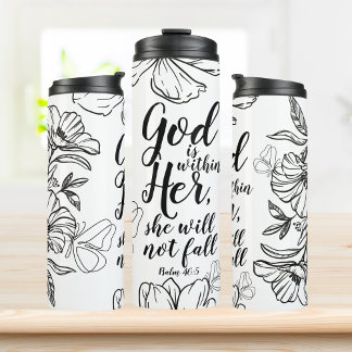 God is Within Her Psalm 46:5 Bible Verse Gift Thermal Tumbler