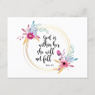 God is Within Her Psalm 46:5 Postcard
