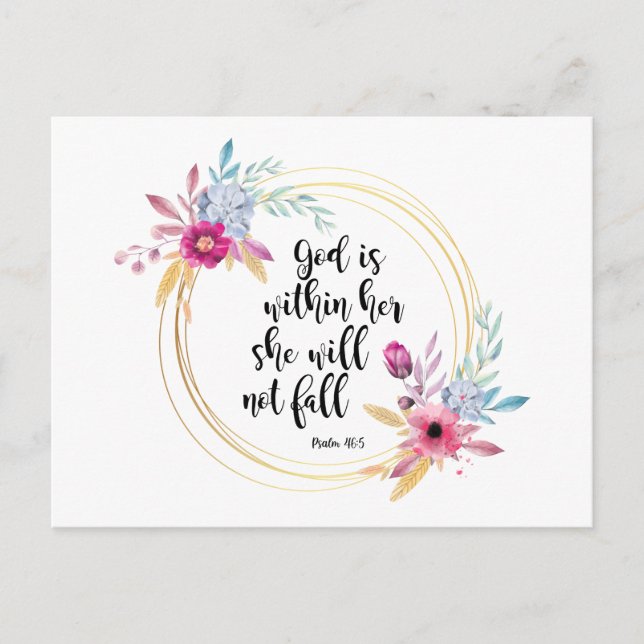 God is Within Her Psalm 46:5 Postcard (Front)