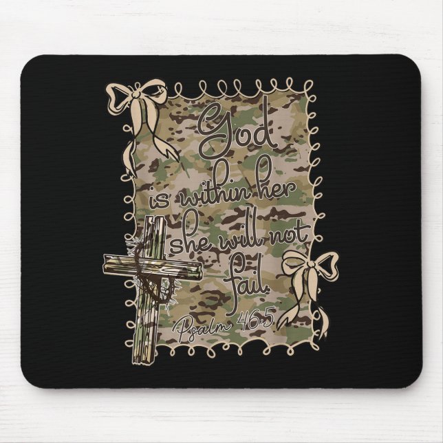 God Is Within Her She Will Not Fail Christian Bibl Mouse Pad (Front)
