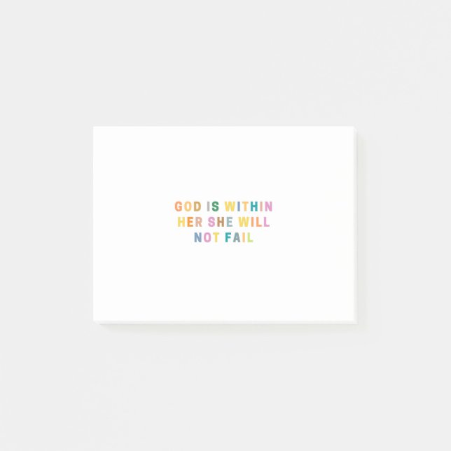 GOD Is WITHIN HER SHE WILL  NOT FAIL Post-it Notes (Front)