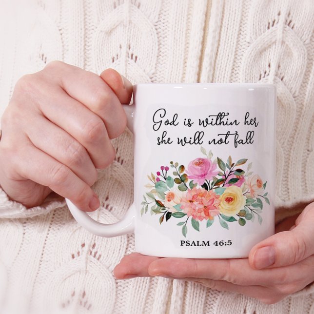 God is Within Her She Will Not Fall - Bible Verse Coffee Mug (Creator Uploaded)