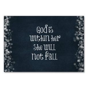 God is Within Her, She Will Not Fall Bible Verse Table Number