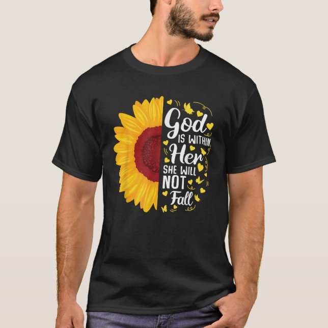 God Is Within Her She Will Not Fall Christian Vers T-Shirt (Front)