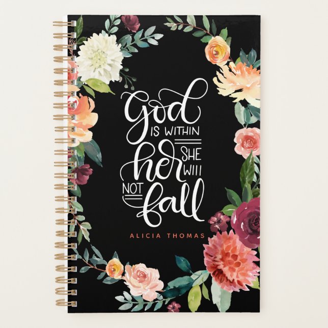 God is within her, she will not fall - Encourage Planner (Front)